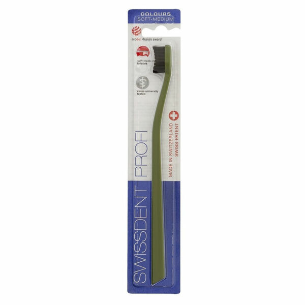 SWISSDENT Colours Zubní kartáček Soft-Medium Zeleno & Černý 1 ks porovnat ceny