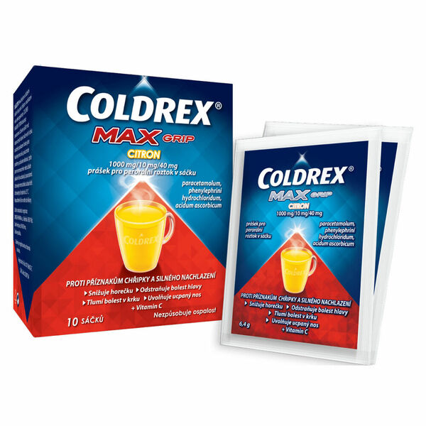 Coldrex Maxgrip Citron 1000mg/10mg/40mg por plv sol scc 14 porovnat ceny