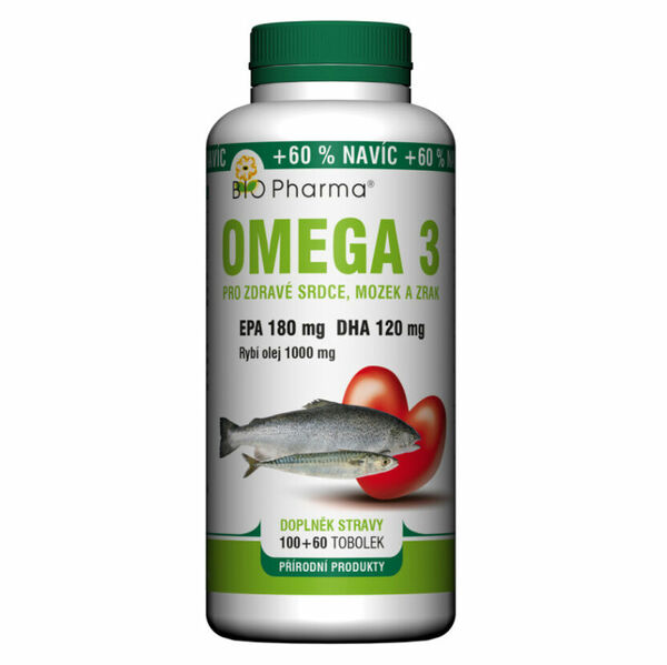 BIO PHARMA Omega 3 1000mg + EPA + DHA 100+60 tobolek porovnat ceny