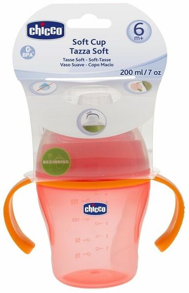 Chicco  Láhev učící s oušky Soft Cup, 6m+ - červená porovnat ceny