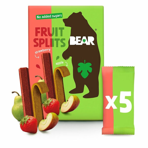 BEAR Fruit splits jahoda a jablko 5 x 20 g porovnat ceny