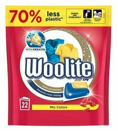Woolite Keratin Therapy na barevné prádlo, gelové kapsle s keratinem 22 ks porovnat ceny