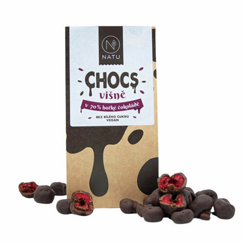 Natu CHOCS Višně v 70% hořké čokoládě 100g porovnat ceny