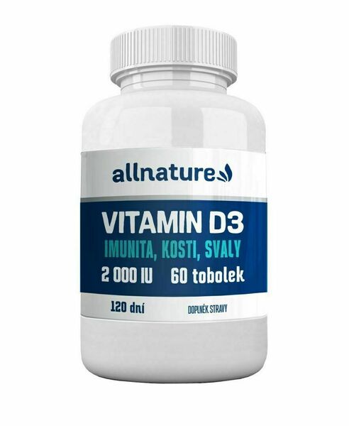 Allnature Vitamín D3 2000 IU 60 tobolek porovnat ceny