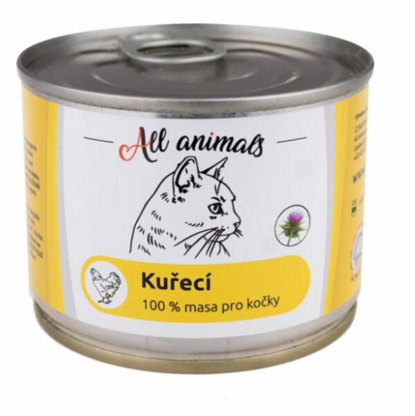ALL ANIMALS konzerva kuřecí mleté pro kočky 200 g porovnat ceny