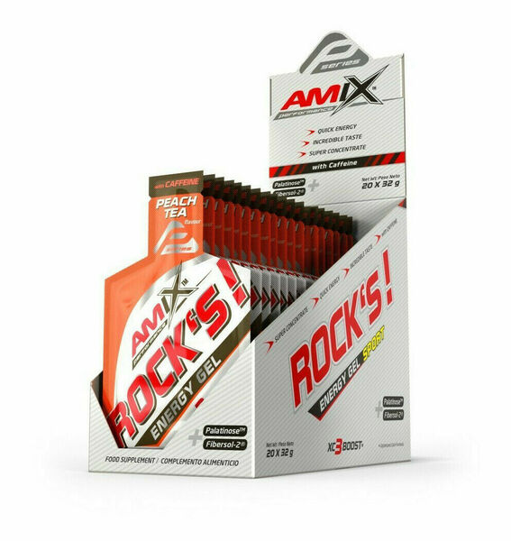 Amix Rock's Energy Gel s kofeinem, Peach Tea, 20x32g porovnat ceny