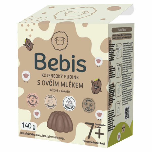 BEBIS Kojenecký pudink s ovčím mlékem rýžový s kakaem 140 g porovnat ceny