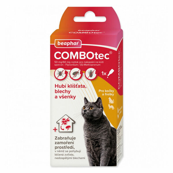 BEAPHAR Combotec 50/60 mg Spot-on pro kočky a fretky 0,5 ml 1 pipeta porovnat ceny
