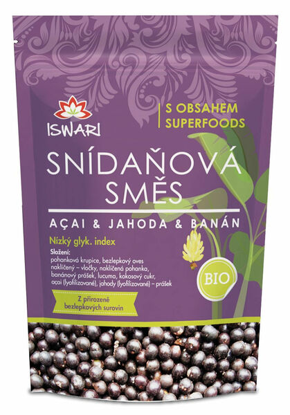 Iswari BIO Snídaňová směs acai-jahoda-banán 300 g porovnat ceny