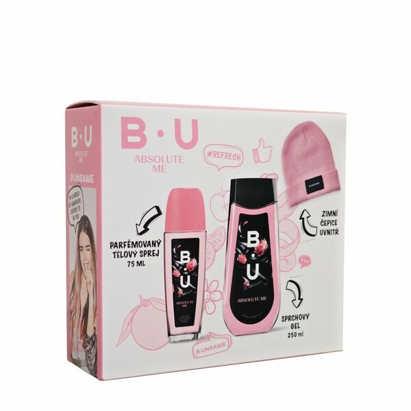 B.U. Absolute Me Sprchový gel 250 ml + tělový sprej 75 ml + čepice Dárkové balení porovnat ceny