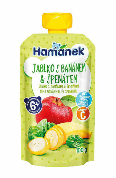 Hamánek Kapsička Jablko, banán, špenát 100g porovnat ceny