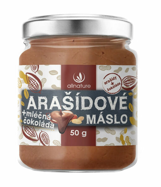 Allnature Arašídové máslo s mléčnou čokoládou 50g porovnat ceny