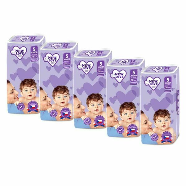 New Baby  MEGAPACK Dětské jednorázové pleny New Love Premium comfort 5 JUNIOR 11-25 kg 5x38 ks porovnat ceny