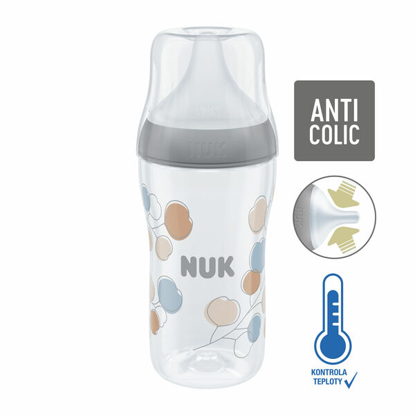 NUK Perfect Match láhev s kontrolou teploty, šedá 260 ml porovnat ceny