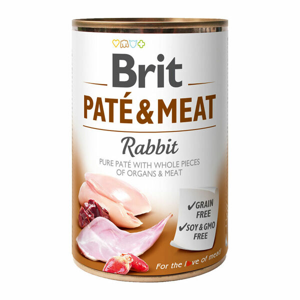 Brit PATÉ & MEAT Rabbit konzerva pro psy 400 g porovnat ceny