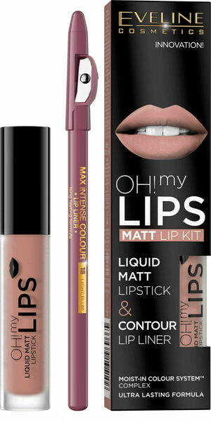 Eveline Cosmetics  Eveline Oh my lips Lesk + konturovací tužka 08 Lovely rose porovnat ceny