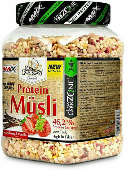 AMIX Mr. Popper ´s Protein Müsli, Jahoda-vanilka, 500g porovnat ceny
