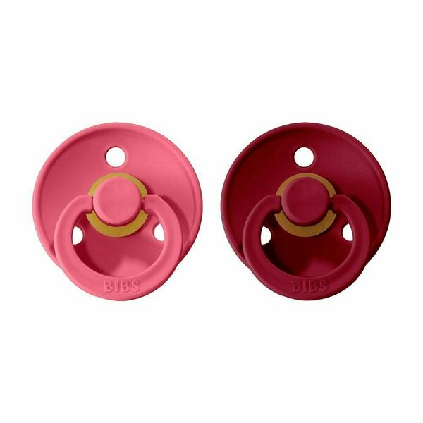 II. jakost Bibs Colour Dudlíky z přírodního kaučuku - velikost 2, Coral/Ruby 2 ks porovnat ceny