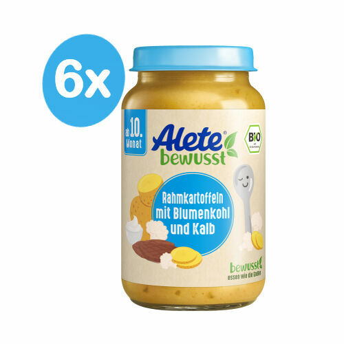 Alete BIO Příkrm brambory s květákem a telecím masem 10m+ 6x220 g porovnat ceny