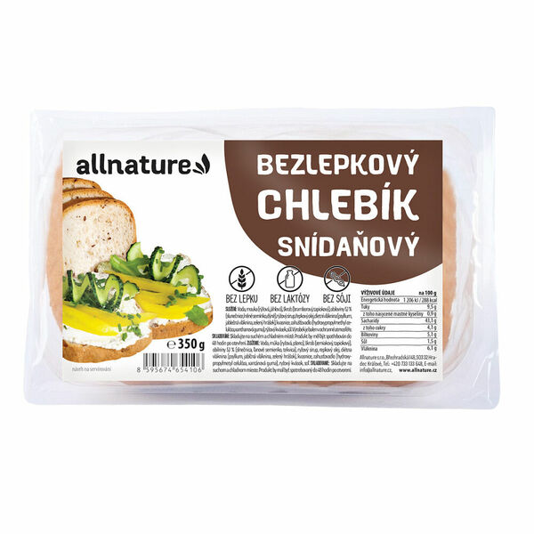 ALLNATURE Bezlepkový chlebík snídaňový superfoods 350 g porovnat ceny