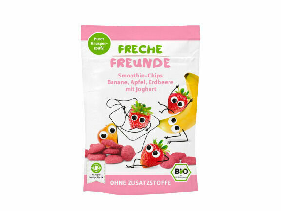 Freche Freunde BIO Ovocné chipsy s jogurtem - Banán, jablko a jahoda 16g porovnat ceny