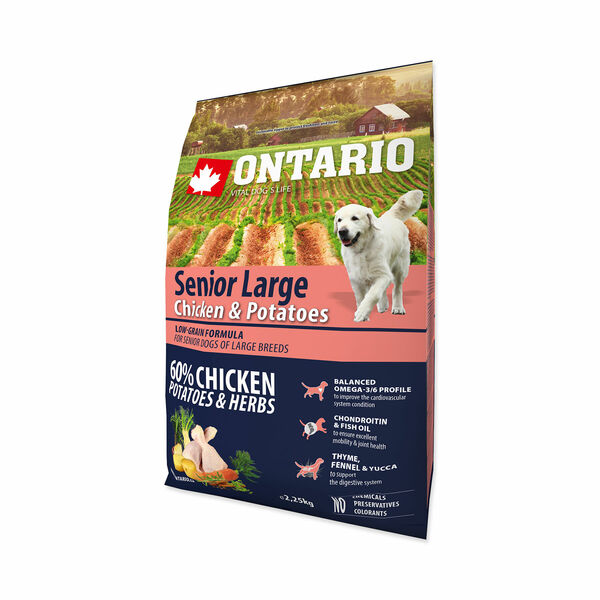 Ontario Senior Large Chicken&Potatoes granule 2,25 kg porovnat ceny