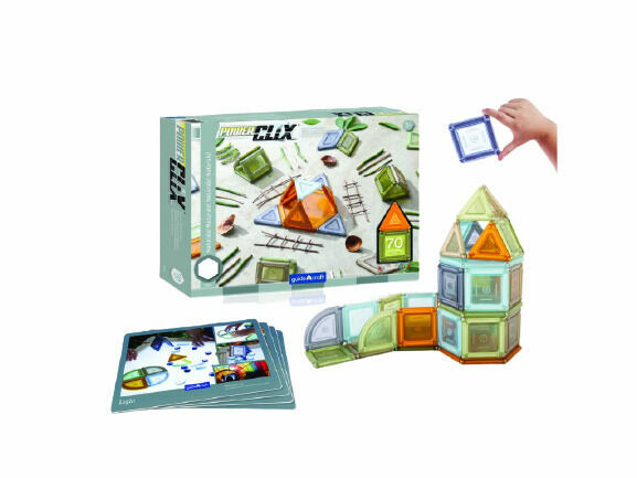 GuideCraft Magnetická stavebnice PowerClix® Solids Natural set 70ks porovnat ceny