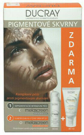 DUCRAY Melascreen depigmentační intenzivní péče 30ml + Melascreen výživný krém SPF 50+ 30ml porovnat ceny