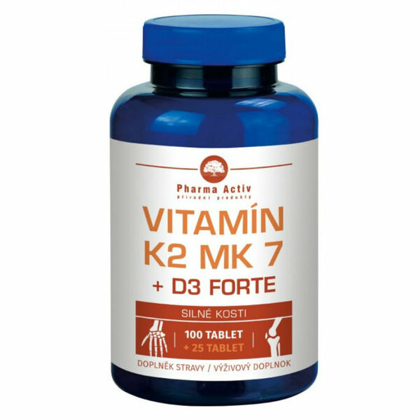 PHARMA ACTIV Vitamin K2 MK7 + D3 FORTE 1000 I.U. 125 tablet porovnat ceny