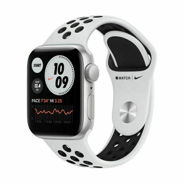 Apple Watch Nike SE GPS, 44mm Silver Aluminium Case with Pure Platinum/Black Nike Sport Band Regular porovnat ceny