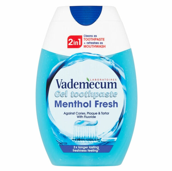 VADEMECUM Menthol Fresh 2v1 Gelová zubní pasta 75 ml porovnat ceny