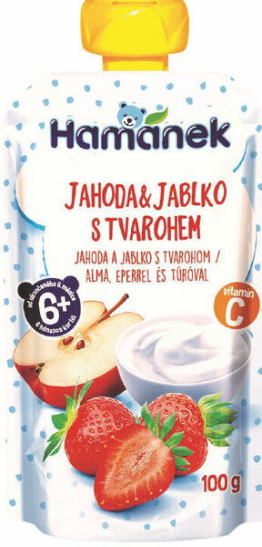 Hamánek Kapsička Jahoda a jablko s tvarohem 100g porovnat ceny
