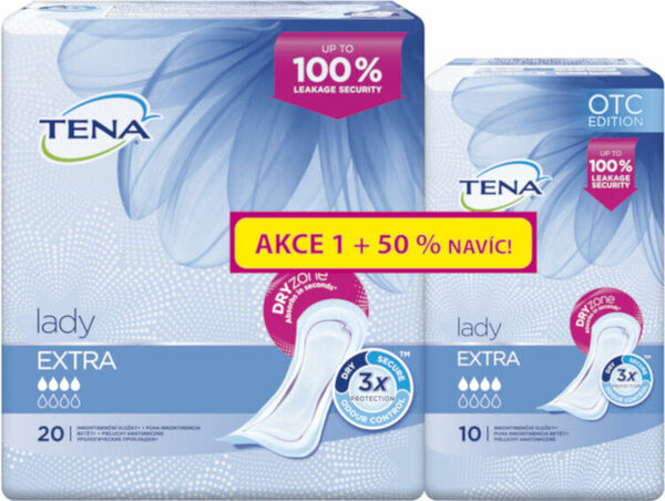 Inkontinenční vložky TENA Lady Extra 20ks + 50% zdarma porovnat ceny