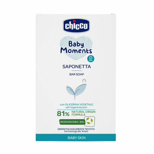CHICCO Mýdlo na ruce tuhé s rostlinným glycerínem Baby Moments 81 % přírodních složek 100g porovnat ceny