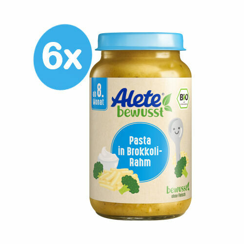 Alete BIO Příkrm těstoviny + brokolice + smetana 8m+ 6x220 g porovnat ceny