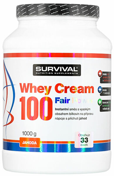 Survival Nutrition Whey Cream 100 Fair Power jahoda 1000g porovnat ceny