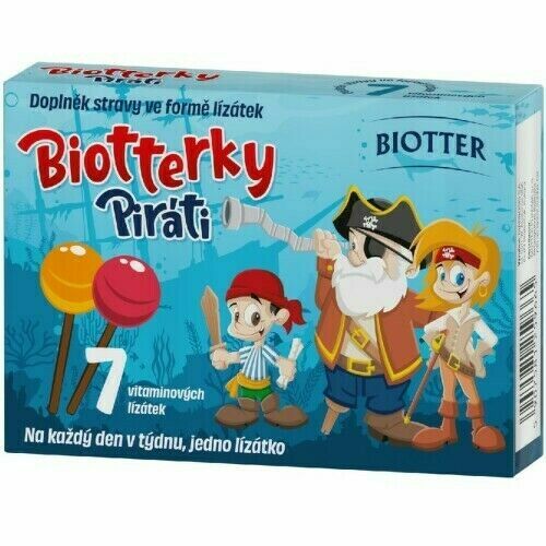 Biotterky vitamínová lízátka Piráti 7ks porovnat ceny