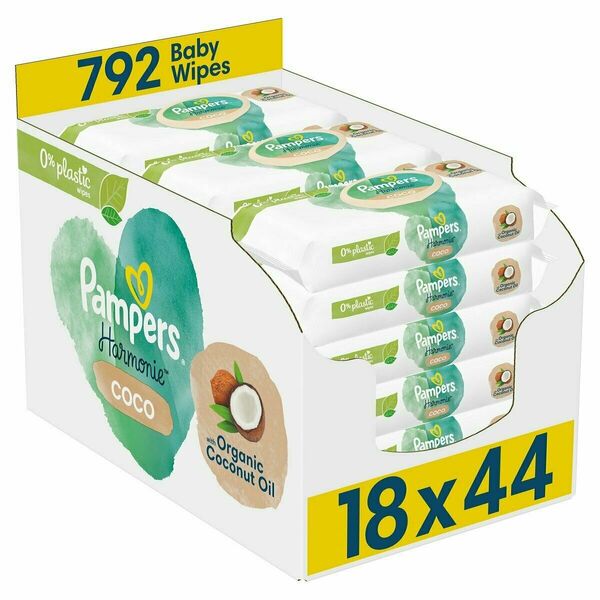 Pampers Pampers Harmonie Coconut Plastic Free Vlhčené ubrousky 18 x 44 ks porovnat ceny