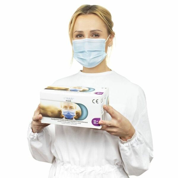 Vitammy Mask Jednorázové lékařské rouška 3-vrstvé s gumičkami typ II EN14683 / MDR 50ks porovnat ceny