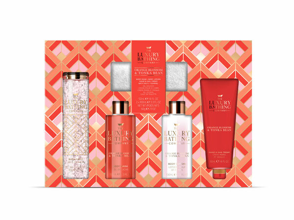 Grace Cole Dárková sada péče o tělo s flanelovým ručníkem pomerančový květ a tonka fazole 5 ks porovnat ceny