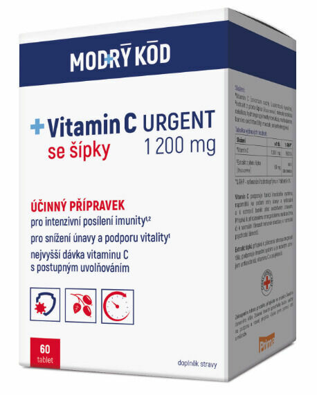 Modrý kód Vitamin C urgent 1200mg 60 tablet porovnat ceny