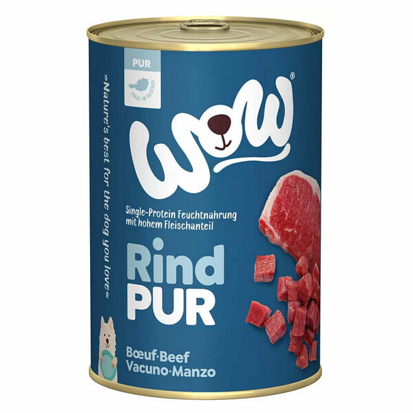 WOW Hovězí monoprotein PUR konzerva pro psy 400 g porovnat ceny