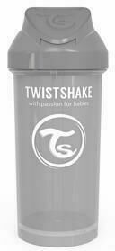 Twistshake netekoucí lahev s brčkem pastelově šedá 6+m 360ml porovnat ceny