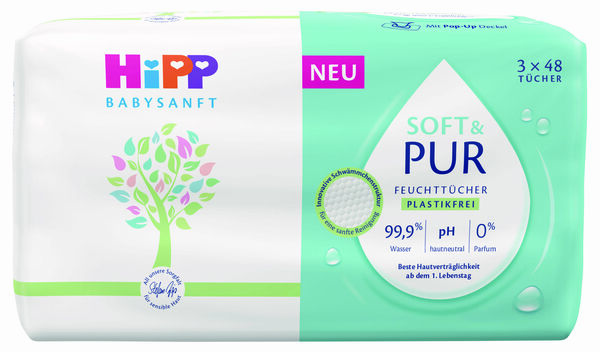 HiPP Babysanft vlhčené ubrousky Soft &Pur s víčkem 3 x 48 ks porovnat ceny