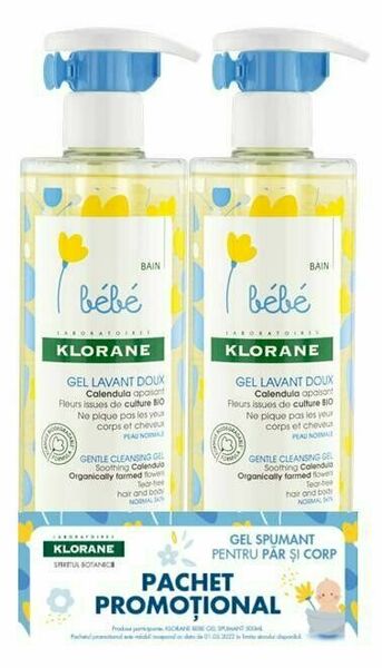 Klorane Bebe Balení pěnového gelu pro jemné čištění 2 x 500 ml porovnat ceny