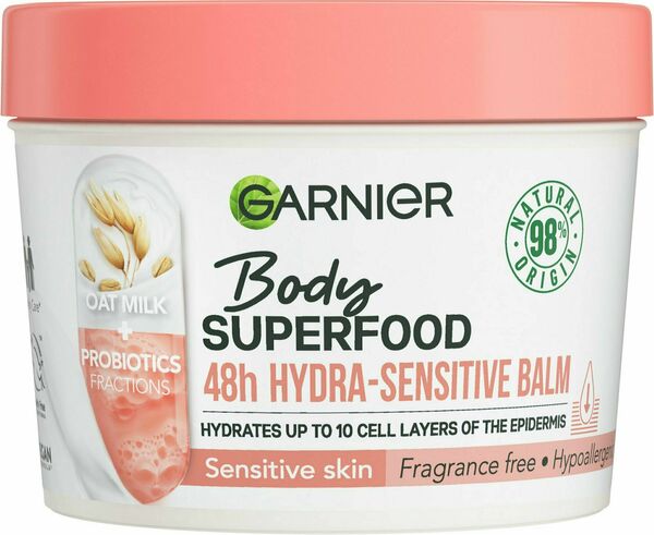Garnier Body Superfood hydratační balzám s ovesným mlékem a probiotickými frakcemi pro citlivou pokožku, 380 ml porovnat ceny
