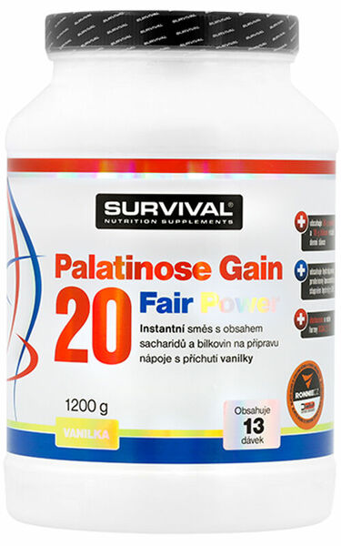 Survival Nutrition Palatinose Gain 20 Fair Power vanilka 1200g porovnat ceny