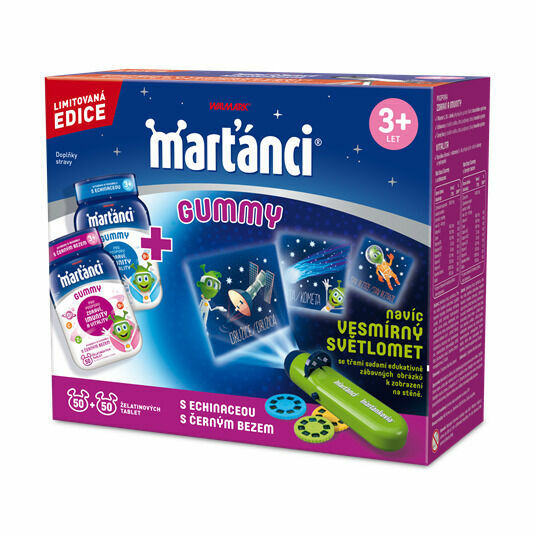 Marťánci gummy + vesmírný SVĚTLOMET 50 + 50 želatinových tablet II EXSP 12/2021 porovnat ceny