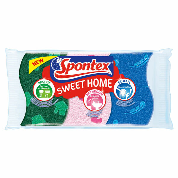 SPONTEX Sweet Home Vizkózní houbička 3 kusy porovnat ceny