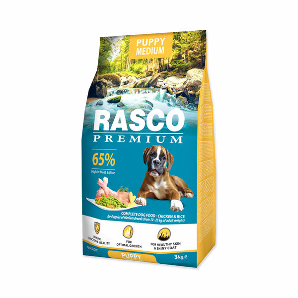 Rasco Premium Puppy Medium Kuře s rýží granule 3 kg porovnat ceny